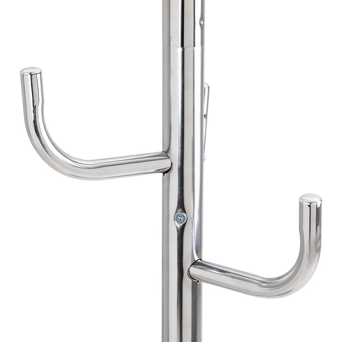 IDIMEX Clothes Rack Mila made of metal, a practical coat rack with 8 hooks. Timeless hat stand with round chrome base.