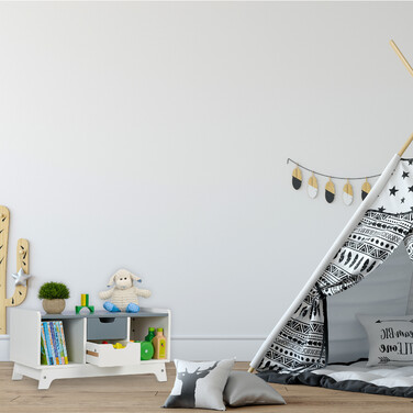 Relaxdays Children's Shelving Unit, 4 Compartments