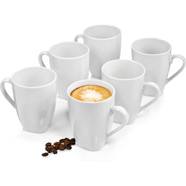 Singer | Bilgola Coffee Mug Set - 6-Piece Mug Set for 6 People made of Porcelain, Tea Cups, Expandable, Everyday Use, Breakfast, Capacity: 350 ml | PREMIUM COLLECTION Coffee Mugs 6 pcs