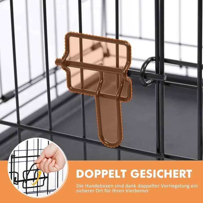 Клітка для собак Ribelli Hundetransportbox: металева, складна, чорна, до 43 кг (XL 91x64x58 см)