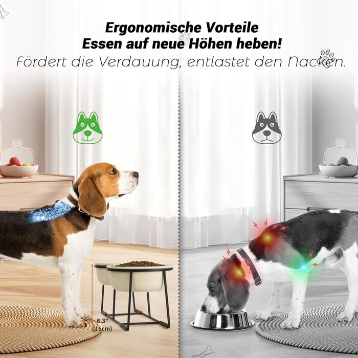 Набір мисок для собак на підставці, кераміка - 2 шт. Fressnapf, 800 мл, бежевий