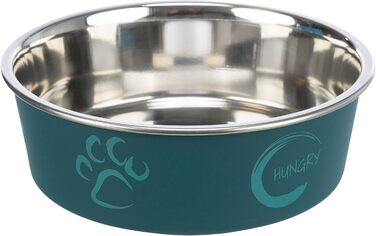 Тріксі Миска з нержавіючої сталі з пластиковим покриттям, 2.2 л, діаметр 23 см, висота 8 см, різноманітні кольори