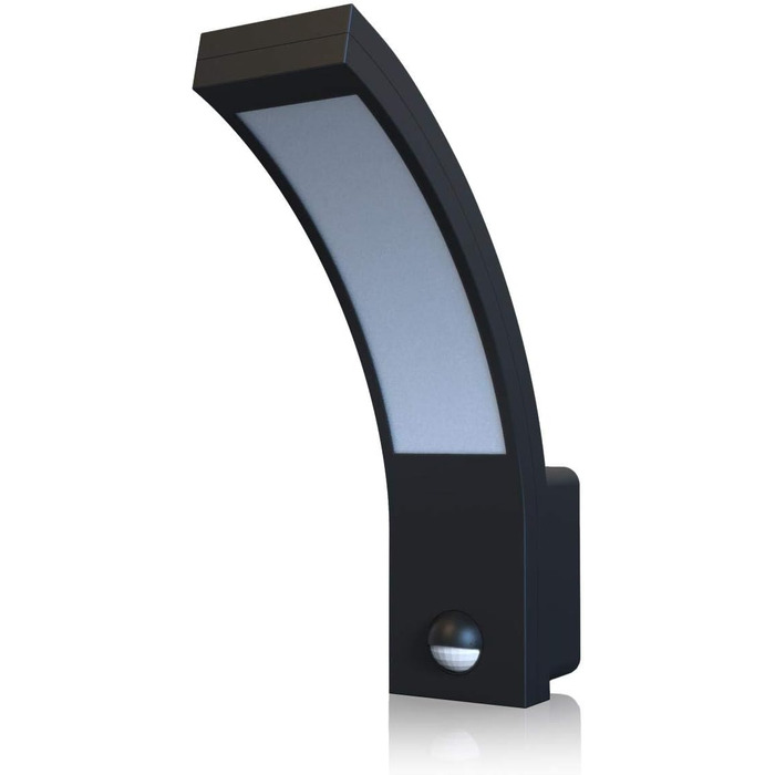 LongLife LED вулична лампа-щітка 15W, IP54, нейтральне світло, для саду, огорожі, доріжок (з датчиком, чорний)