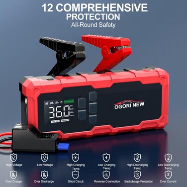 Powerbank Starthilfe з компресором 6000A, LED ліхтарик, 12V для бензинових (8L) та дизельних (10L) авто (B184)