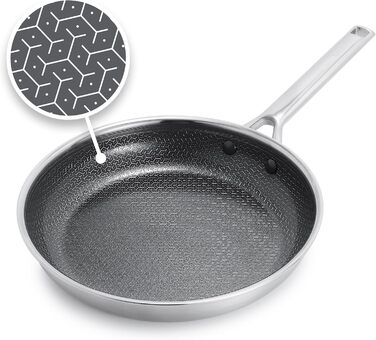 Набір сковорідок GreenPan Hybrid з антипригарним покриттям, 24.1 та 27.9 см, нержавіюча сталь, 3-шарова, Thermobond PFAS-free, сумісний з індукцією та іншими плитами, термостійкий до 260°C