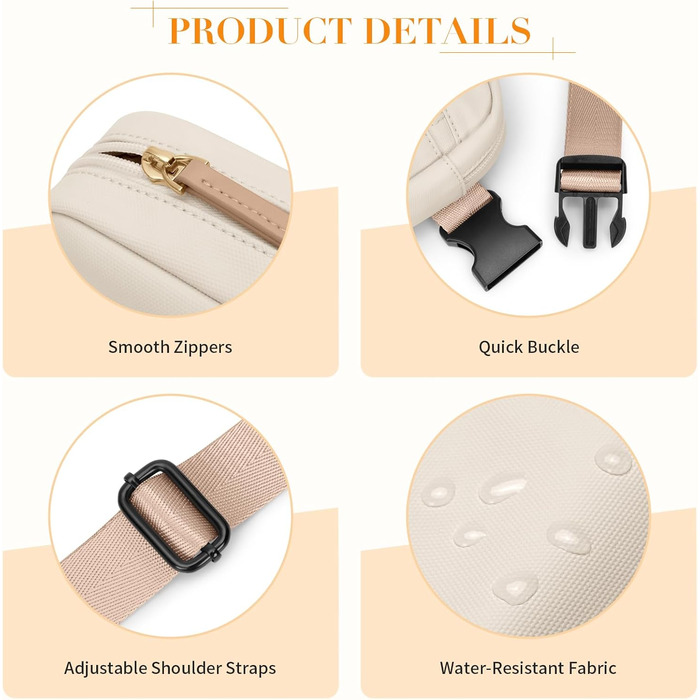 Жіноча бананка на пояс, чоловіча бананка, спортивна бананка, сумка через плече, кросбоді, бананка на регульованому ремінці, бежева, насичений абрикосовий колір, L