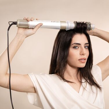 Фен-щітка Cecotec AirGlam Blue 12in1: 12 насадок, Coanda CeramicCare, 1400W, зменшує пухнастість