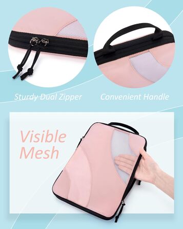 Органайзери для валізи BAGSMART компресійні (4 шт) - чорний/рожевий