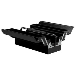 DURHAND Tool Case Tool Box 5 Compartments Folding Steel (SPCC) Black 56 x 20 x 41 cm | Aosom