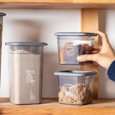 Airtight Food Storage Containers with Lids, Set of 24 Storage Containers, Kitchen Organizer Boxes, BPA Free, Kitchen Storage & Organization for Cornflakes, Flour, Cereal