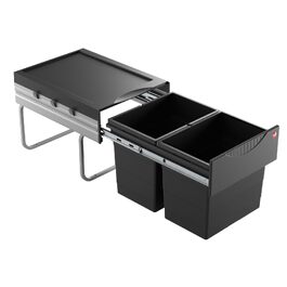 Система сортування сміття Hailo Raumspar-Tandem 2x18л для шаф від 40 см з розпашними дверцятами, чорний (3641500)