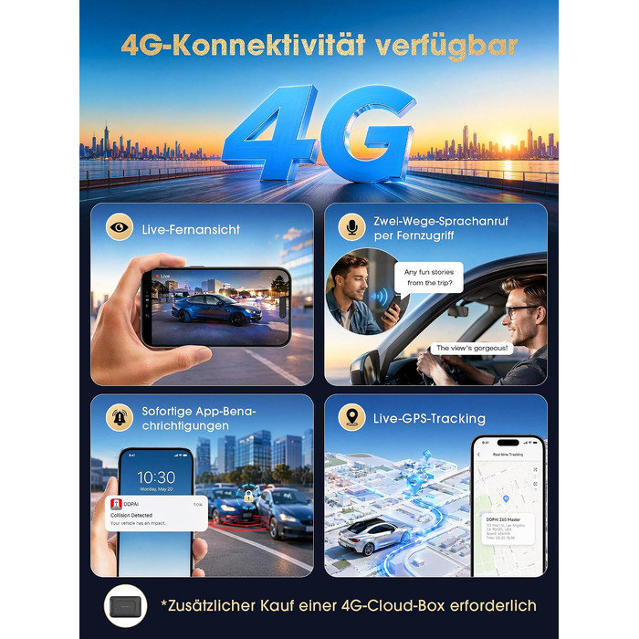 Автомобільний відеореєстратор DDPAI Z60 Master 4K+2K, передня та задня камери, Sony STARVIS2 IMX678, Dual HDR, 5G WiFi6, GPS, 3