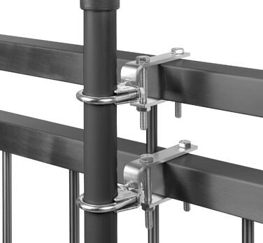 STORM-PROOF Umbrella Holder Balcony Railing Alfa 2-Piece Set made of Metal for Square Railings