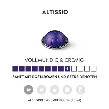 Капсули для кавомашини Nespresso Vertuo, набір 50 шт. (Altissio): Еспресо (40 мл) та Double Espresso (80 мл), різні обсмажки