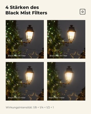 Фільтр K&F Concept 58mm Black Promist 1/4 з оптичного скла з Multi-Nano покриттям для відео та портретної фотографії (Nano-Klear)