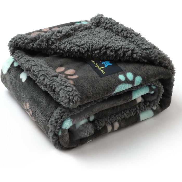 Водонепроникний коврик для собак Luciphia, флісовий, миючий, для собак та котів, захист дивану, ліжка, автокрісла, меблів, темно-сірий, розмір M (100 x 145 см)