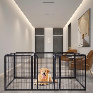 Набір вольєрів для собак Subtlety з дверима та ґрунтовими анкерами: портативний вольєр для цуценят та собак, для саду та кемпінгу (8 шт.)