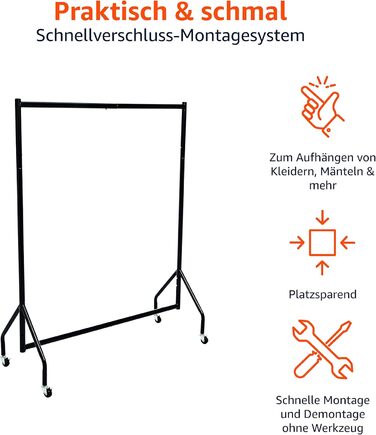 Amazon Basics Clothes Rack, Black (4 ft x 5 ft)