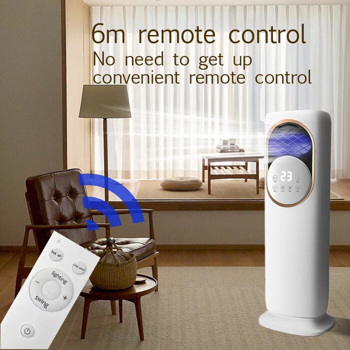 Мобільний кондиціонер з водяним охолодженням, 180° поворот, 3 швидкості, пульт, 4L бак, без шланга для витяжки - для офісу та спальні