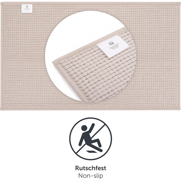 Килимок для ванної кімнати Blumtal Chenille 40x60 см - сертифікований Oeko-TEX, антиковзаючі, миються, сірий