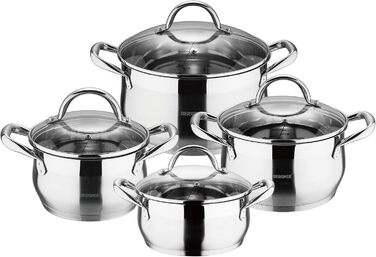 Bergner 8-Piece Cookware Set, Stainless Steel, Steel, TLG 3 Liter