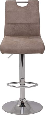 Hela Bar Stools - Miranda Bistro Stools, Faux Leather with Trumpet Base, Adjustable Height (60-82cm), 360° Swivel, 2-Piece Set (Beige)