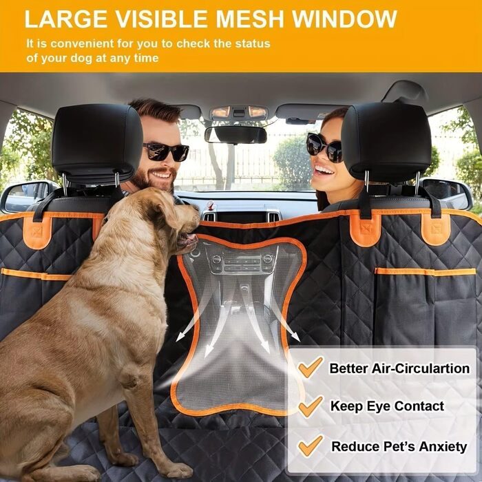 Чохол на автокрісло для собак, захист для сидіння, водовідштовхувальний, нековзний, захист заднього сидіння для собак та дітей, 135 x 150 см