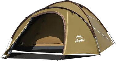 Намет кемпінговий 3-4 особи Campingzelt двошаровий водонепроникний з москітною сіткою (Бронзовий/Коричневий)