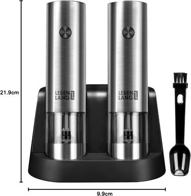 Electric Salt and Pepper Grinder - Rechargeable & Many Accessories | Battery Set | Pepper Dispenser Pepper and Salt Grinder for Coarse Salt
