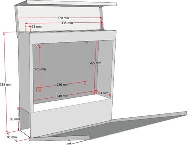 Поштова скринька Metzler персоналізована з гравіюванням, нержавіюча сталь, відділення для газет, замок, вологостійка, антрацит RAL 7016, настінний монтаж 37x37x10.5 см