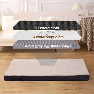 Ортопедичний лежак для собак малого та середнього розміру, трансформується (холодне/тепле), знімний та пральний, водонепроникний, темно-сірий, 75x50x7 см, розмір M