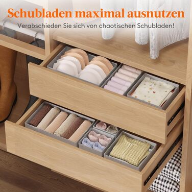 Lifewit 16-Piece Drawer Organizer Set, Closet Wardrobe Organizer, Changing Table Drawer Organization System for Wardrobe Bedroom for Clothes, Children's Clothes, Socks, Underwear, Grey