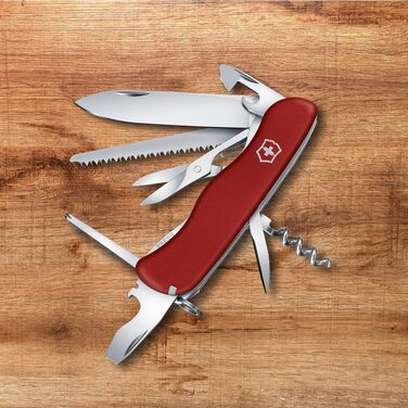 Мультитул Victorinox Outrider: Швейцарський ніж, 14 функцій, фіксаційне лезо, викрутка (червоний)