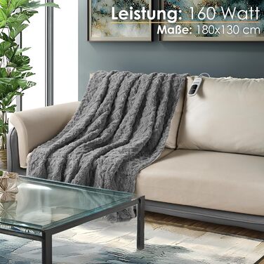 Електрична гріюча ковдра з автовимкненням Kuschelheizdecke 180x130cm, 9 рівнів нагріву, 40°C, пральна