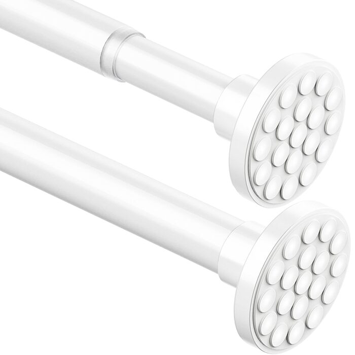 Штанга для штор у ванну/спальню, телескопічна, без свердління, 85-195 см, діаметр 32 мм, біла