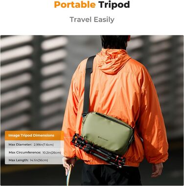 Рюкзак для камери K&F CONCEPT, сумка через плече, квадратна сумка для фотографів, сумісний з Canon/Nikon/Sony/DJI Mavic, зелений (M)