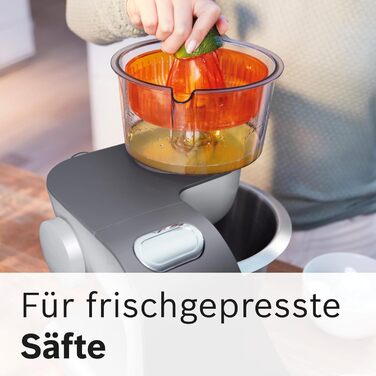 Bosch Kitchen Machine Series 6 MUM56340, 3.9 L Bowl, 1.25 L Mixer, Meat Grinder, Citrus Juicer, Planetary Mixer, Dough Hook, Whisk, Beater, Continuous Slicer, 3 Discs, 900 W, Silver/Grey