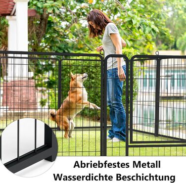 Вольєр для цуценят/собак 6 секцій, 80x65 см, розкладний, з дверима та ґрунтовими анкерами, для внутрішнього/зовнішнього використання, вологостійкий