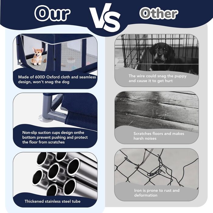 Шестигранний вольєр для собак, 114 см, м'який вольєр для цуценят з тканини 600D Oxford, стабільна конструкція з товстих нержавіючих труб, 65,6 см висоти, вольєр для малих та середніх собак (вольєр для собак 106,7 см з дахом та підстилкою для сечі, Королів