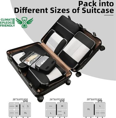 Набір органайзерів для подорожей BAGAIL (10 шт.) – Matcha Green. Організатори для валіз, ручної поклажі.