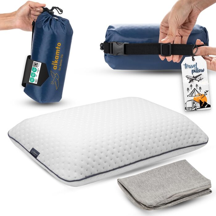Alkamto Unisex Memory Foam Travel Pillow