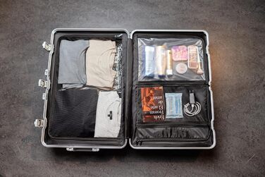 LETTOO Hartschalenkoffer середній 72L з алюмінієвим каркасом | Валіза-тролей з міцним корпусом та кріпленням для сумок [ВОДОНЕПРОНИКНА] Захист кутів (Срібний, валіза-тролей 24 дюймів)