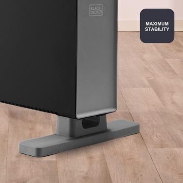 Електрична керамічна стінова панель Black+Decker BXWSH2000E з цифровим термостатом, 2000W, програмована, з пультом керування та LED-дисплеєм, PTC-система