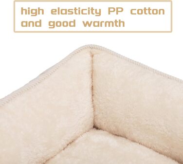 Килимок для котів та собак, м'який лежак для тварин, дихаючий лежак для кошенят та цуценят, бежевий (55*45*15 см)