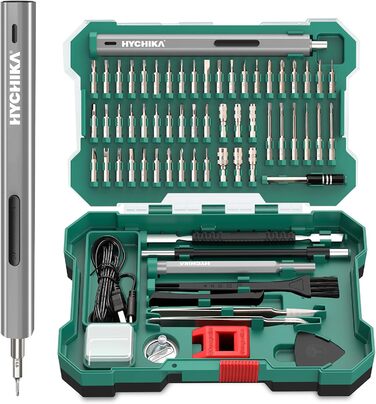 Електрична прецизійна викрутка HYCHIKA для дрібної механіки, набір 67 в 1. Інструмент для ремонту смартфонів, планшетів, консолей, камер, годинників