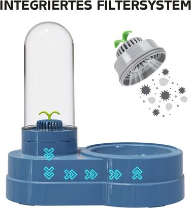 Автоматичний поїльник для котів та собак, 580 мл. Фонтанчик для тварин з фільтром. Підходить для малих собак, котів, кроликів та інших дрібних тварин (Блакитний)