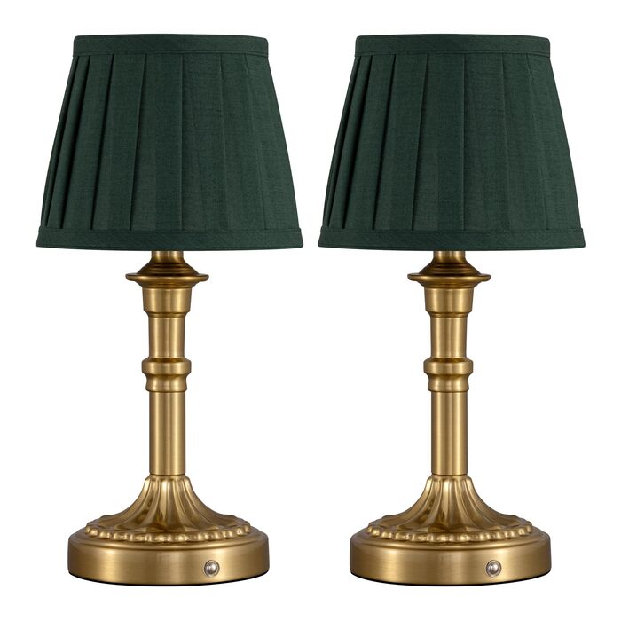 Настільна LED лампа бездротова з акумулятором, димування, сенсорна, бронзова (2 шт) для вітальні, спальні, ванної