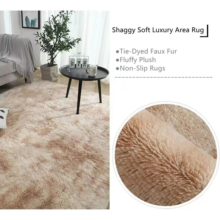 Штучний пухнастий килим NIULAA 120x160 см білий - для вітальні, спальні, коридору, підлогу біля ліжка | Штучний хутро, безворсовий