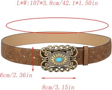 Жіночий шкіряний ремінь Chic Diary в ковбойському стилі, вінтажний пояс для джинсів коричневого кольору