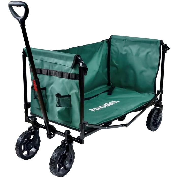 FROSAL Візок для собак Bruno, зелений, складний | Транспортний візок для тварин з легким доступом